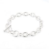 Silberfarbenes Gliederarmband aus 304 Edelstahl, im Kreis...