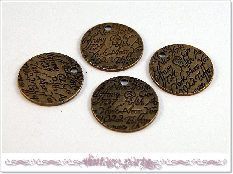 4 Message Anhänger in vintage Bronze