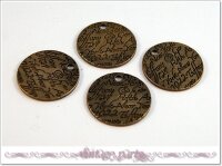 4 Message Anhänger in vintage Bronze