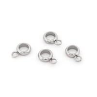 Collierschlaufen aus Edelstahl in Platinfarben, 6 mm, 4...