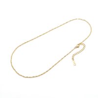 Goldfarbene Singapurkette aus 304 Edelstahl mit 14K...