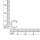 Anhänger Buchstabe C aus 304 Edelstahl in der Ecke zweier Zentimetermaße auf weißem Grund, zum Vergleich der Größe in Höhe und Breite