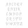 Übersicht der ganzen Serie: alle 26 Buchstaben des Alphabets in Schreibschrift aus platinfarbenem Edelstahl in fünf Reihen auf weißem Grund, jeder mit kleiner Öse.