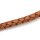Geflochtenes Lederband in Hellbraun, 6 mm, 2 m