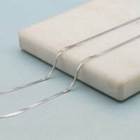 Flache Schlangenkette aus 304 Edelstahl, platinfarben, 2...