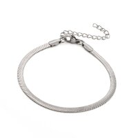 Platinfarbenes Schlangenarmband aus 304 Edelstahl auf...