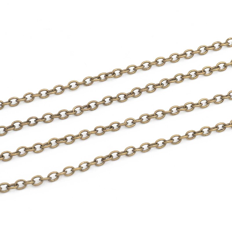 5 m Kette antik bronze 3 x 4 mm Gliederkette