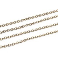5 m Kette antik bronze 3 x 4 mm Gliederkette