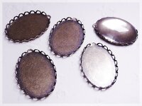 5 Fassungen in antik bronze für 25 x 18 mm Cabochons