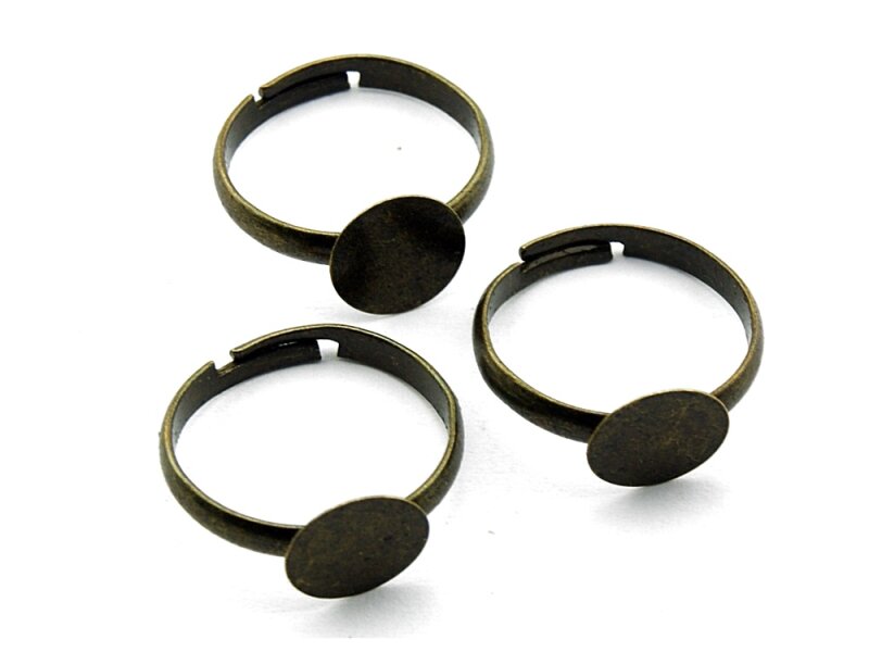 5 Ring Rohlinge in antik bronze für Klebeperlen