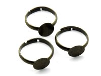 5 Ring Rohlinge in antik bronze für Klebeperlen