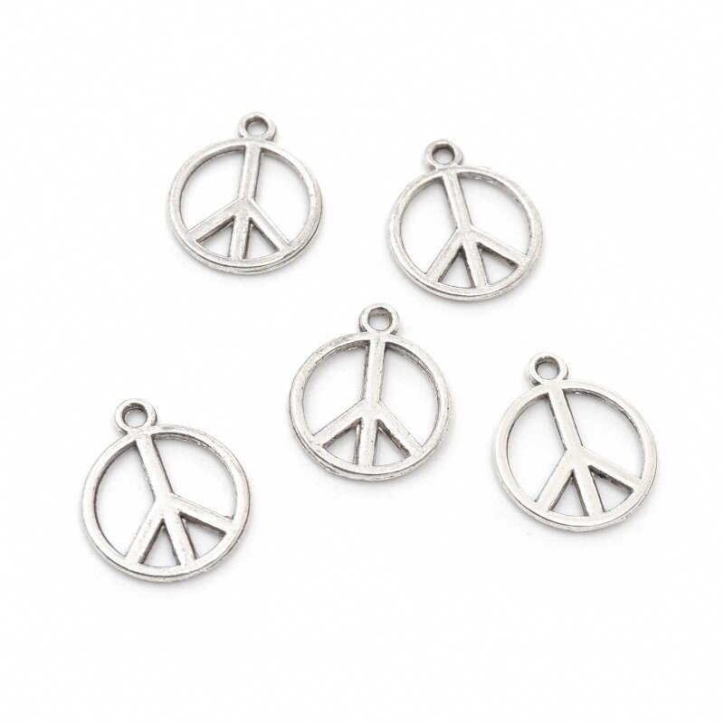 Peace Anhänger in silberfarben 5 Stück