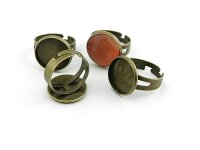 2 Ringrohlinge in antik Bronze für 16 mm Cabochon