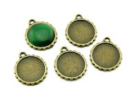 4 Fassungen für 16 mm Cabochons antik bronze