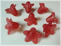 10 Blüten in rot gefrostet, 18 mm