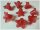 10 Blüten in rot gefrostet, 18 mm