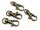 4 stabile Karabinerhaken mit Drehkupplung in antik Bronze