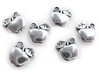 6 Apfel Anhänger in tibetsilber