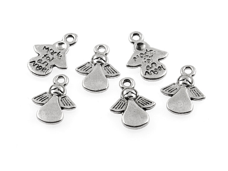 6 Anhänger "Engel" in tibetsilber