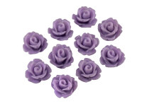10 fliederfarbene Rosen als Cabochon, 10 mm