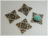 6 filigrane Anhänger in Vintage Bronze