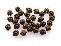 30 Zwischenperlen als Laterne, 6 mm in vintage Bronze