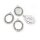 4 filigrane, ovale Fassungen in antik silberfarben, für 18 x 13 mm Cabochons