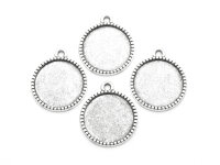 Fassungen in antik silberfarben für 16mm Cabochons 4...