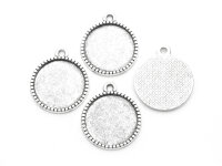 Fassungen in antik silberfarben für 16mm Cabochons 4...