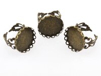 2 verzierte Ringrohlinge in antik Bronze für 20 mm...