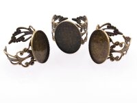 2 Ringrohlinge in antik Bronze für 18 x 13 mm Cabochons