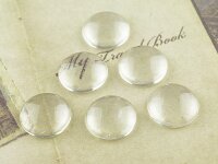 6 Cabochons 14 mm Klebeperle Glas klar