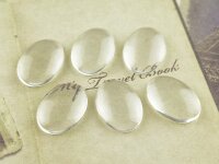 6 Cabochons Glas klar, 18 x 13 mm