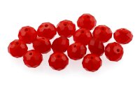 10 Glasschliffperlen in rot, 8 mm