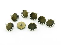 10 Ohrstecker in antik Bronze für 12 mm Cabochon