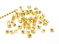50 Endkappen für Kugelketten in goldfarben