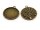 2 Fassungen rückseitig mit einem Baum in 3D geprägt  in antik Bronze für 25 mm Cabochons