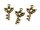 8 Anhänger Kronen Schlüssel in vintage Bronze, 25 mm