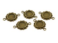 6 Rahmen in antik Bronze für 10 mm Klebeperlen
