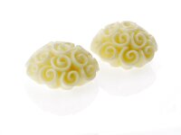 2 Cabochons creme, 25 mm
