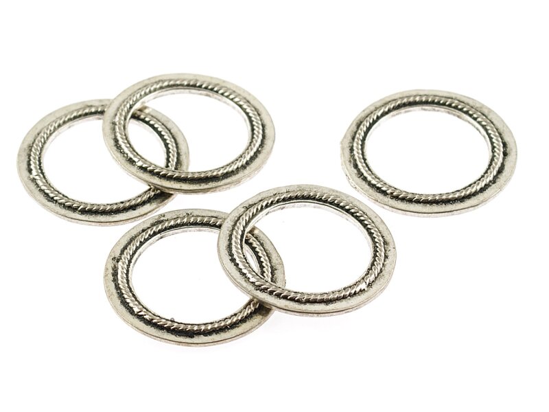 5 Verbinder Ringe in silberfarben