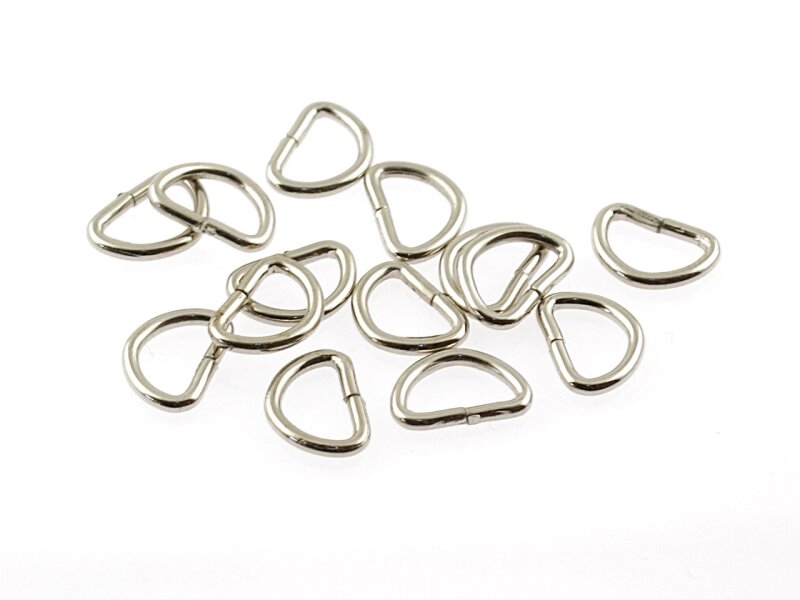 20 kleine D Ringe in silber platiniert für bis zu 7 mm breite Bänder
