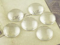 6 Cabochon 18 mm Glas klar