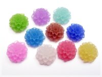 6 Cabochon als Blume, bunt gemischt, 20 mm