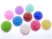 6 Cabochon als Blume, bunt gemischt, 20 mm
