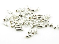 20 Endkappen für 2 mm Bänder silberfarben
