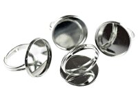 2 Ringrohlinge silberfarben platiniert für 18 mm...