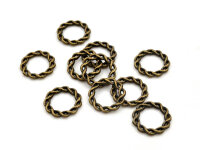 geflochtene Ringe in antik bronzefarben 15 mm 10er Set