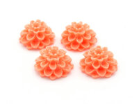 Blumencabochons 14mm in apricot 4 Stück
