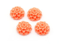 Blumencabochons 14mm in apricot 4 Stück